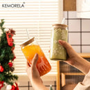 Decorbites christmas glass beer can mug with lid kitchen drinkware