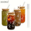 Decorbites christmas glass beer can mug with lid kitchen drinkware