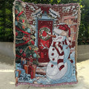 Woven cream christmas tree blanket throw – living room festive decor