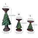 Festive green & brown resin tree candle holder dining room decor