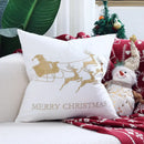Embroidered gold & silver christmas tree cushion cover living room