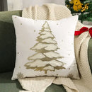 Embroidered gold & silver christmas tree cushion cover living room