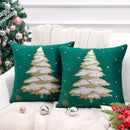 Embroidered gold & silver christmas tree cushion cover living room