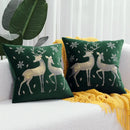 Embroidered gold & silver christmas tree cushion cover living room