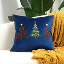 DecorBites™ Christmas Tree Embroidered Pillow Covers - Festive Cushion Cover 45x45cm