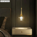 Gold crystal glass led pendant lights for dining room kitchen