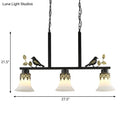 DecorBites™ Classic Black Hanging Lamp Kit - Bell Dining Room Island Pendant Light with Frosted Glass and 3 Lights Including Birds