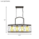 DecorBites™ Classic Black Metal Rectangle Island Ceiling Light with 4 Hanging Lamps for Dining Room