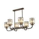 DecorBites™ Classic Faceted Crystal 7-Light Black Pendant Lamp for Dining Room Island
