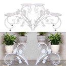 Classic tall white wrought iron plant stand living room scrollwork garden decor