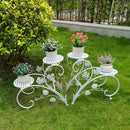 Classic tall white wrought iron plant stand living room scrollwork garden decor