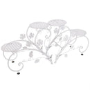 Classic tall white wrought iron plant stand living room scrollwork garden decor