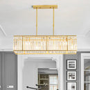 DecorBites™ Clear Crystal Island Pendant Light - Minimalistic Rectangular Design, 4 Heads - Ideal for Living Room Ceiling