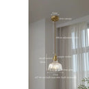 Decorbites clear glass led pendant light brass pair for bedroom