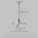 Decorbites clear glass led pendant light brass pair for bedroom