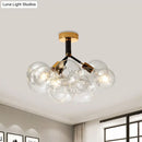 DecorBites™ Clear Glass Semi Flush Ceiling Light with Contemporary Bubble Design for Foyer and Corridor Illumination