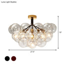 DecorBites™ Clear Glass Semi Flush Ceiling Light with Contemporary Bubble Design for Foyer and Corridor Illumination