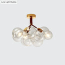 DecorBites™ Clear Glass Semi Flush Ceiling Light with Contemporary Bubble Design for Foyer and Corridor Illumination