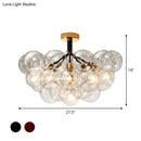 DecorBites™ Clear Glass Semi Flush Ceiling Light with Contemporary Bubble Design for Foyer and Corridor Illumination