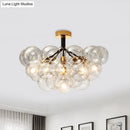 DecorBites™ Clear Glass Semi Flush Ceiling Light with Contemporary Bubble Design for Foyer and Corridor Illumination