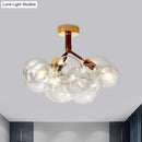 DecorBites™ Clear Glass Semi Flush Ceiling Light with Contemporary Bubble Design for Foyer and Corridor Illumination