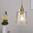 Decorbites clear leaf gold textured glass pendant light dining room