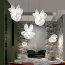 Decorbites cloth minimalist led chandelier for dining room white fan