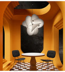 Decorbites cloth minimalist led chandelier for dining room white fan