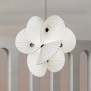 Decorbites cloth minimalist led chandelier for dining room white fan