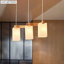 DecorBites™ Cluster Pendant Kitchen Lamp: Elegant Wood and Glass Hanging Light with 3 Bulbs