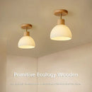 Decorbites coco wood glass ceiling chandelier corridor light