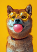 DecorBites™ Colorful Dog Sunglasses Canvas Wall Art