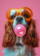 DecorBites™ Colorful Dog Sunglasses Canvas Wall Art