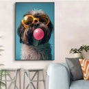 DecorBites™ Colorful Dog Sunglasses Canvas Wall Art