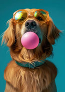 DecorBites™ Colorful Dog Sunglasses Canvas Wall Art