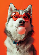 DecorBites™ Colorful Dog Sunglasses Canvas Wall Art