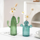 Green Cactus Glass Vase Set