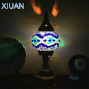 Decorbites colorful mosaic table lamp bedroom brass stained glass