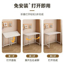 Decorbites compact foldable wood and black metal desk bedroom table