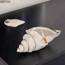 DecorBites™ Conch Ashtray: Silver Plated Desk Decoration & Windproof Ceramic Smoking Accessory