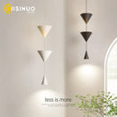 Modern minimalist white & bronze cone pendant light kitchen lamp
