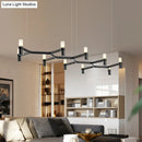 DecorBites™ Contemporary 10-Head Ceiling Pendant with Aluminum Alloy Shade - Black, White, Chrome, or Gold Tube Hanging Light for Island