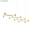 DecorBites™ Contemporary 10-Head Ceiling Pendant with Aluminum Alloy Shade - Black, White, Chrome, or Gold Tube Hanging Light for Island