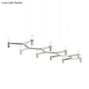 DecorBites™ Contemporary 10-Head Ceiling Pendant with Aluminum Alloy Shade - Black, White, Chrome, or Gold Tube Hanging Light for Island