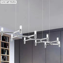 DecorBites™ Contemporary 10-Head Ceiling Pendant with Aluminum Alloy Shade - Black, White, Chrome, or Gold Tube Hanging Light for Island