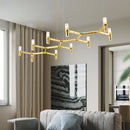 DecorBites™ Contemporary 10-Head Ceiling Pendant with Aluminum Alloy Shade - Black, White, Chrome, or Gold Tube Hanging Light for Island