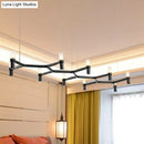 DecorBites™ Contemporary 10-Head Ceiling Pendant with Aluminum Alloy Shade - Black, White, Chrome, or Gold Tube Hanging Light for Island