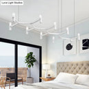DecorBites™ Contemporary 10-Head Ceiling Pendant with Aluminum Alloy Shade - Black, White, Chrome, or Gold Tube Hanging Light for Island