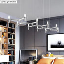 DecorBites™ Contemporary 10-Head Ceiling Pendant with Aluminum Alloy Shade - Black, White, Chrome, or Gold Tube Hanging Light for Island
