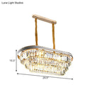 DecorBites™ Contemporary 3-Tier Oval Island Pendant with Clear Crystal - 8 Head Living Room Hanging Lamp